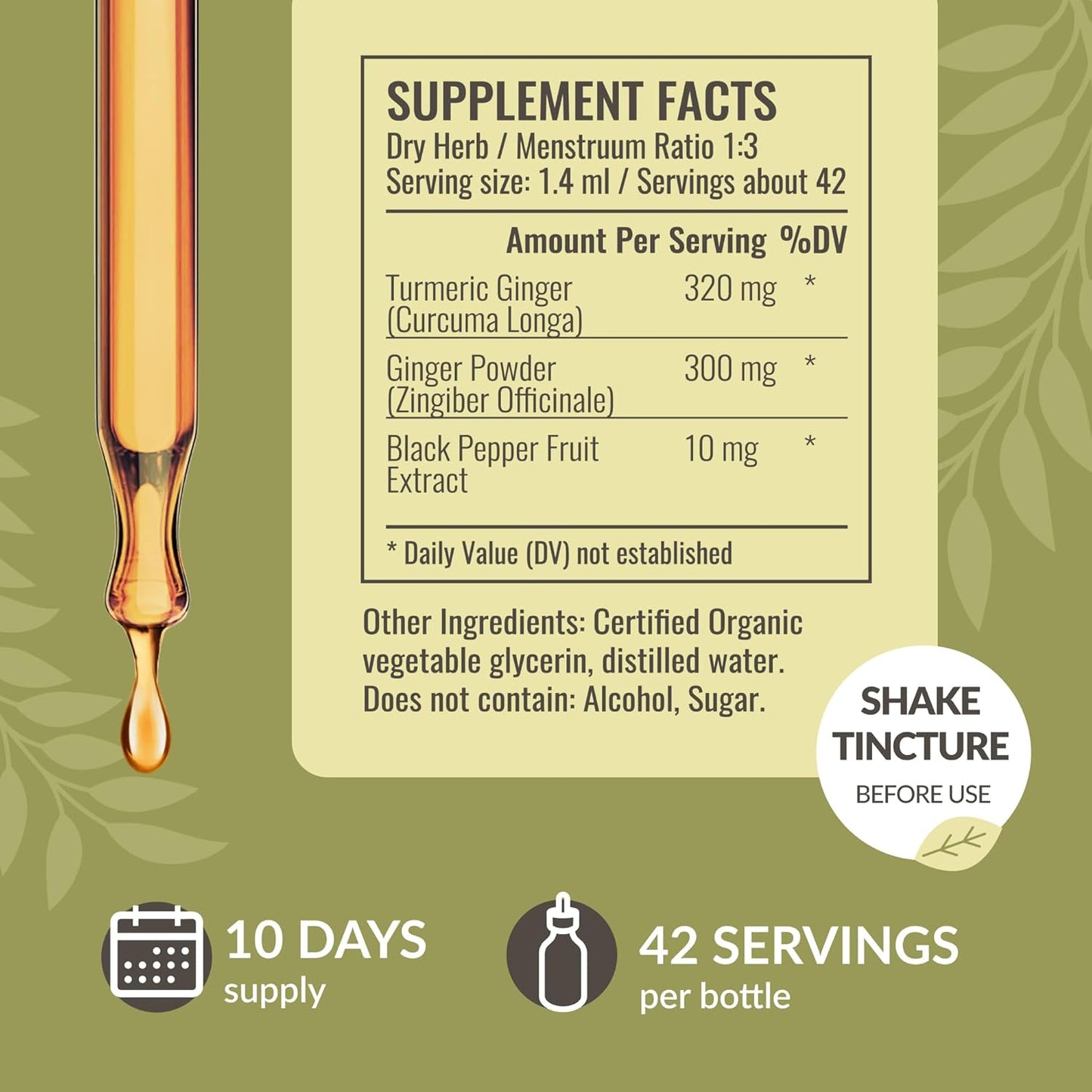 1500mg Ashwagandha Root Capsules & Turmeric Ginger Tincture Bundle - Vegan, Non-GMO - 2 Pack