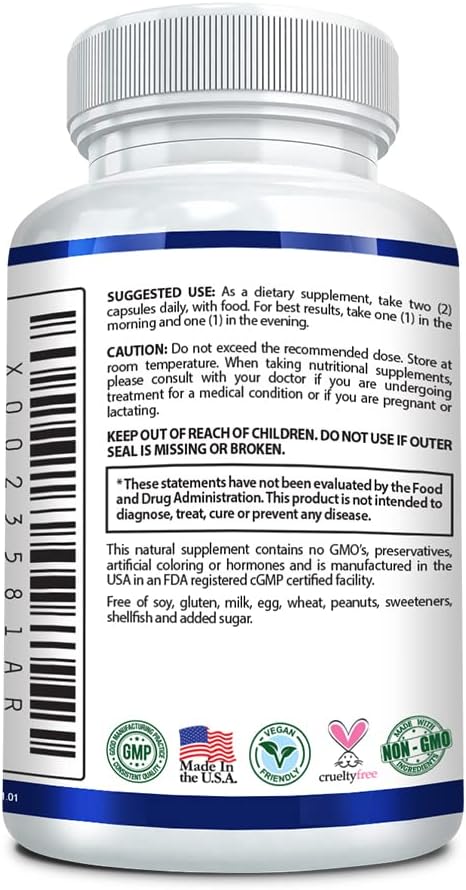 1500mg Ashwagandha with Bioperine & Ginger Root - Cognitive Function Support - 60 Vegan Capsules