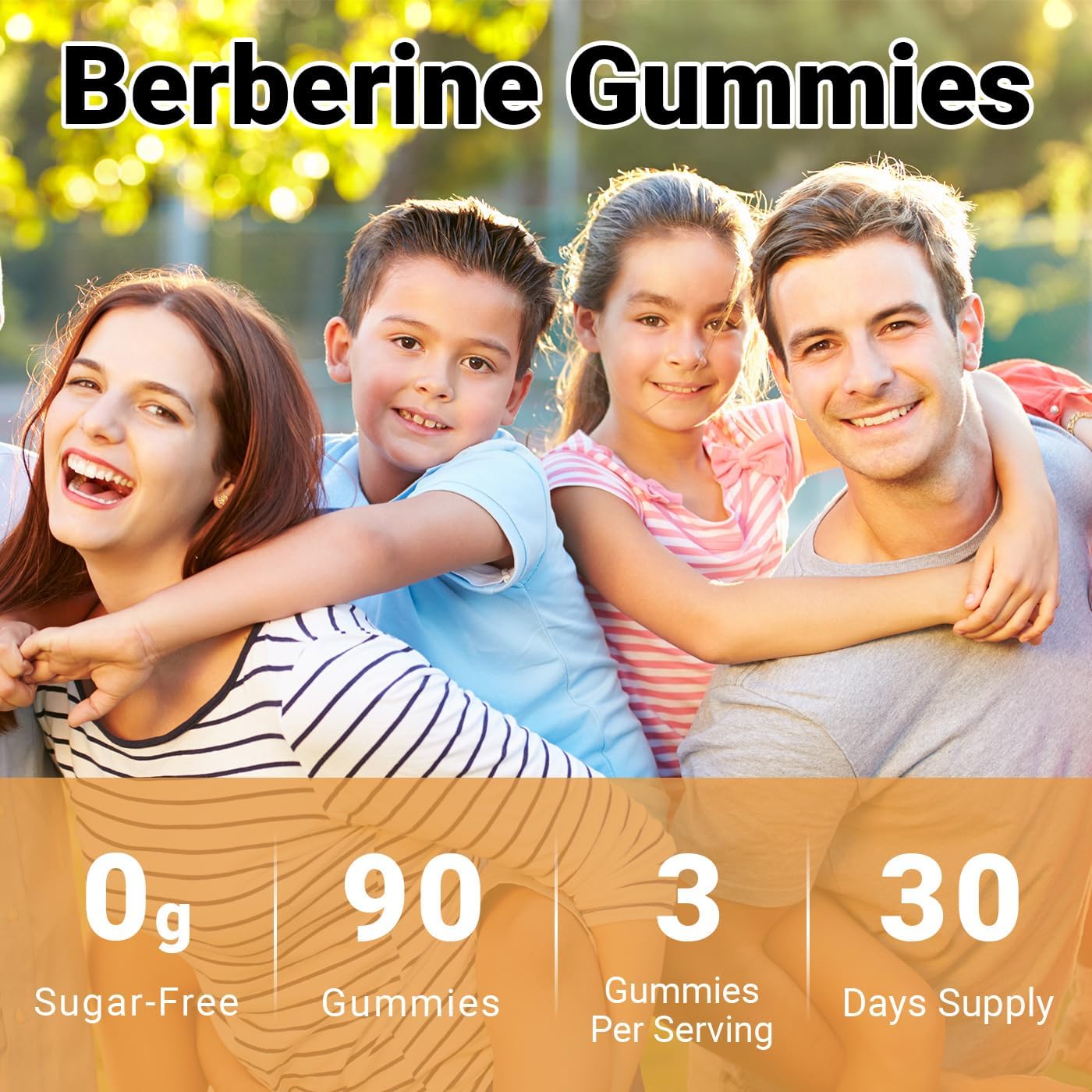 1500mg Berberine Gummies with Ceylon Cinnamon - Sugar Free Supplement (90 ct)