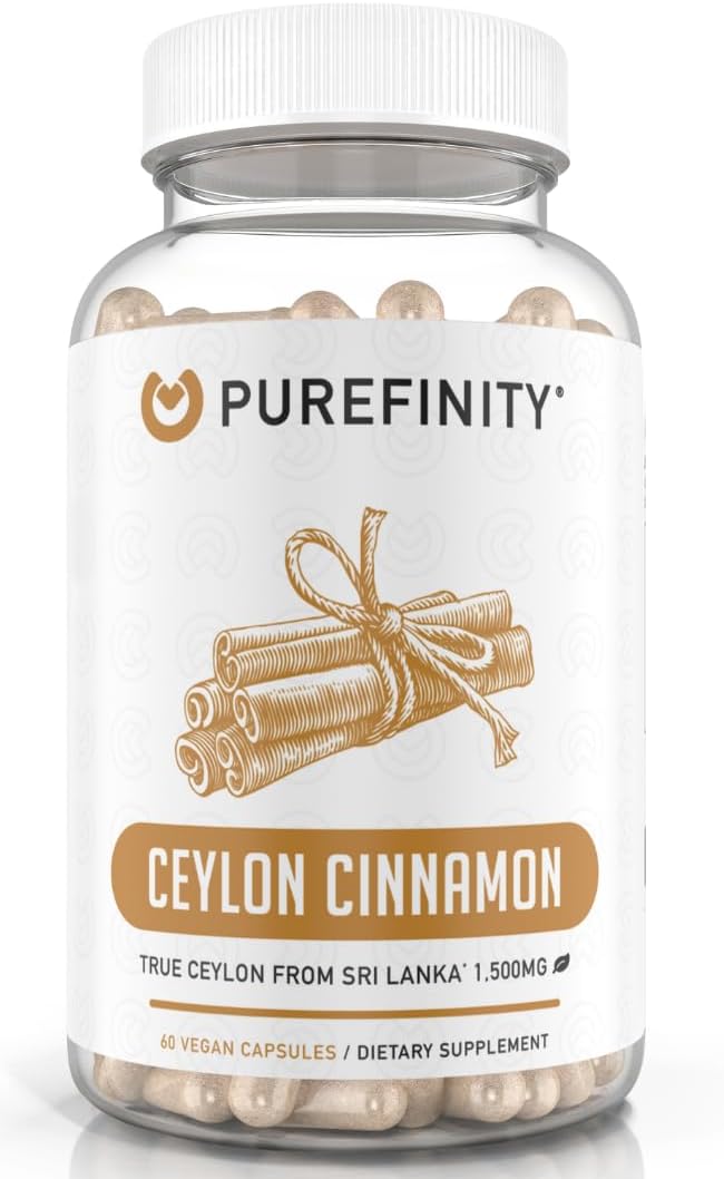 1500mg Ceylon Cinnamon Capsules - Vegan Antioxidant Supplement from Sri Lanka - Non-GMO, 60 Count - Natural Alternative to Tablets