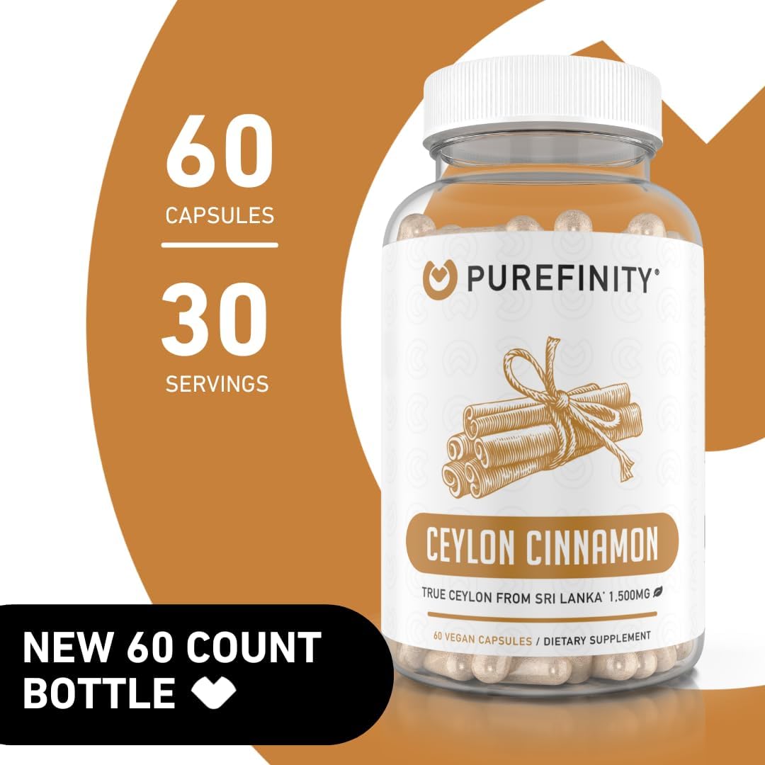 1500mg Ceylon Cinnamon Capsules - Vegan Antioxidant Supplement from Sri Lanka - Non-GMO, 60 Count - Natural Alternative to Tablets