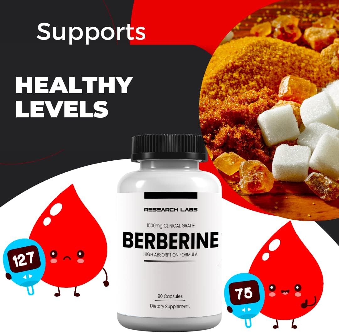 1500mg Clinical Grade Berberine High Absorption Formula & BerberQuil™ Support - 2 for 1 Deal - 180 Total Capsules