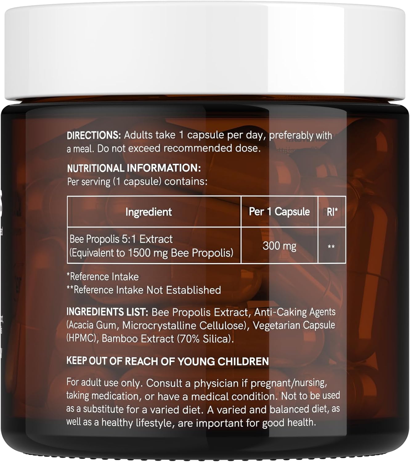 1500mg High Potency Bee Propolis by Dr Sosnowski | Hive-derived Superfood in Vegetable Capsules | 60ct