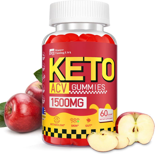 1500MG Keto ACV Gummies with Probiotics for Gut Digestion - Vegan & Non-GMO Apple Cider Vinegar Gummies for Men and Women