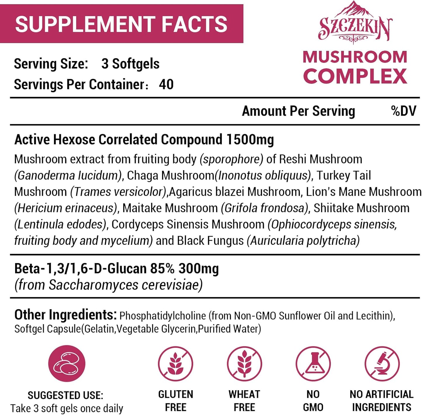 1500mg Liposomal AHCC Supplement for Immune Support - 480 Softgels with Natural Mushroom Extract for Liver & T-Cell Health