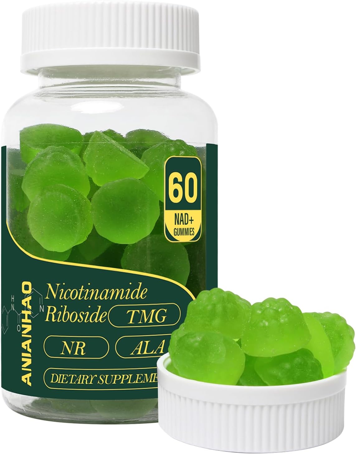 1500mg NAD+ Sugar-Free Gummies with NR, TMG, ALA, Resveratrol, Fisetin - Boost Energy & Cellular Health - 60 Count