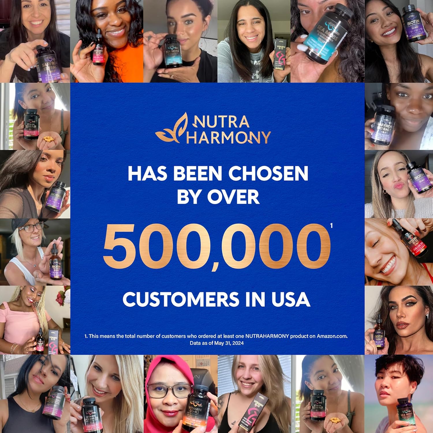 1500mg NUTRAHARMONY Magnesium Taurate Capsules with Vitamins B6, C, D3 - Heart, Sleep, Muscle Support - Pepper for Absorption - Lab Tested, Made in USA - 120 Caps, 2 Month Supply