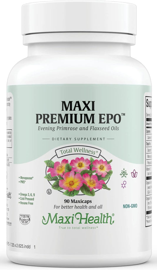 1500mg Organic Evening Primrose Oil Capsules for Women's Hormone Balance - Menopause & PMS Relief - GLA Acne Supplement - 90 Count