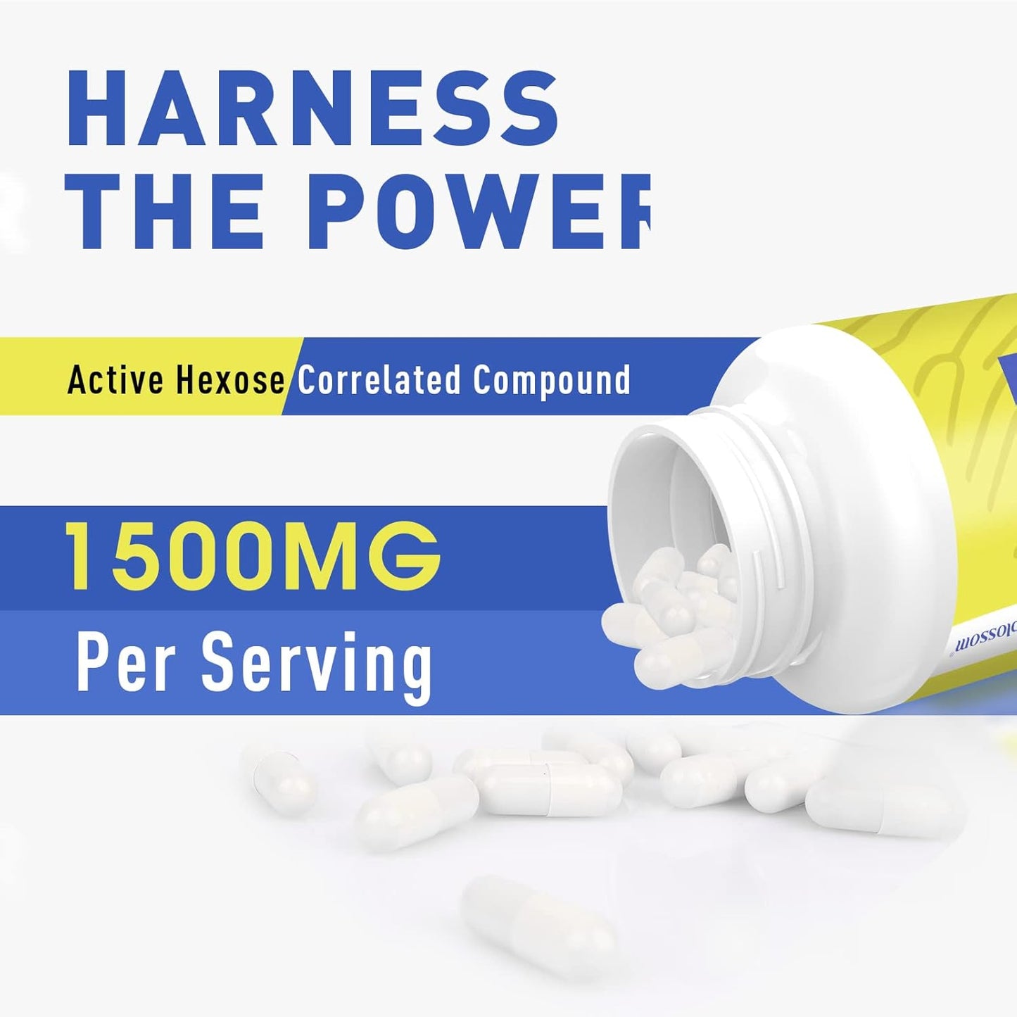 1500mg Vitablosom Active Hexose Correlated Compound Supplement - Immune & Liver Support - 90 Capsules