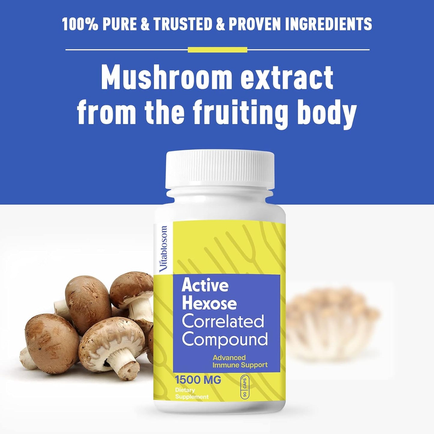 1500mg Vitablosom Active Hexose Correlated Compound Supplement - Immune & Liver Support - 90 Capsules