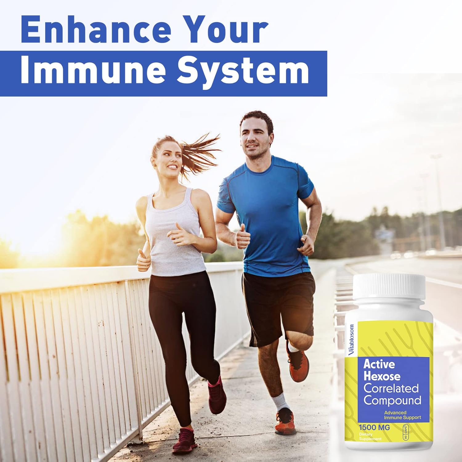 1500mg Vitablosom Active Hexose Correlated Compound Supplement - Immune & Liver Support - 90 Capsules