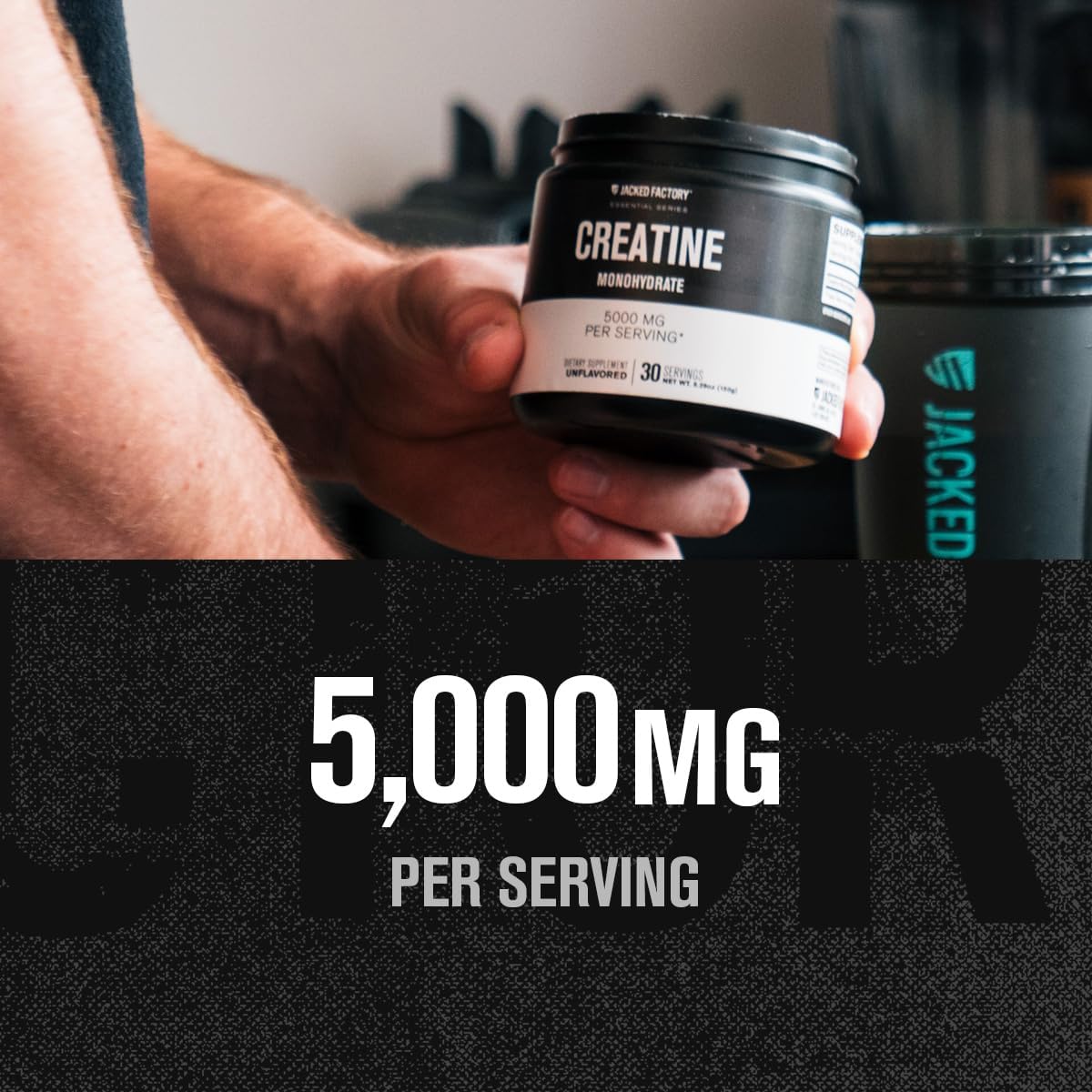 150g Jacked Factory NITROSURGE Pre Workout Supplement with Creatine Monohydrate Powder for Muscle Growth, Strength, Energy - Arctic White Flavor