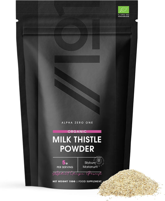 150g Organic Milk Thistle Powder - Rich in Silymarin - Cold-Pressed & Vegan - Non-GMO - Cleansing Supplement