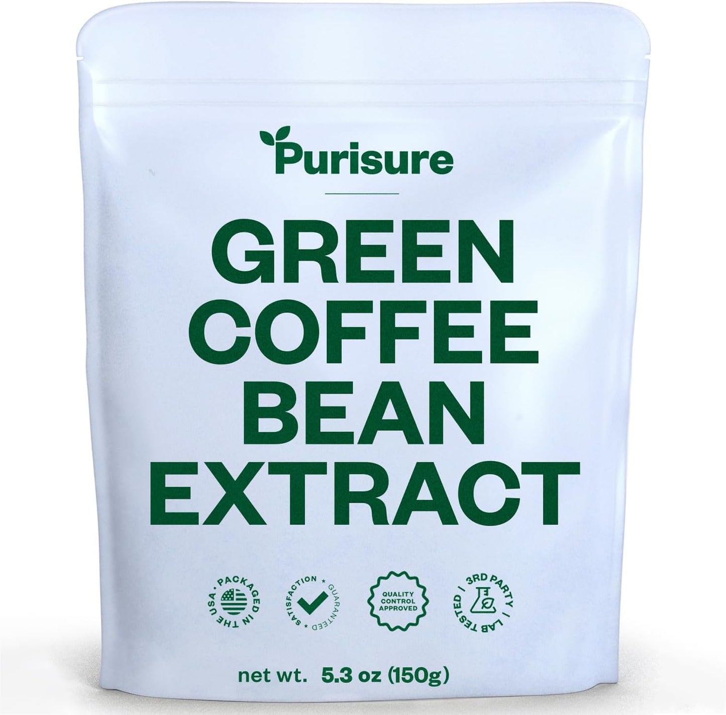150g Purisure Green Coffee Bean Extract with Chlorogenic Acid - Natural Body Detox & Appetite Suppressant for Energy - 750 Servings for Women & Men