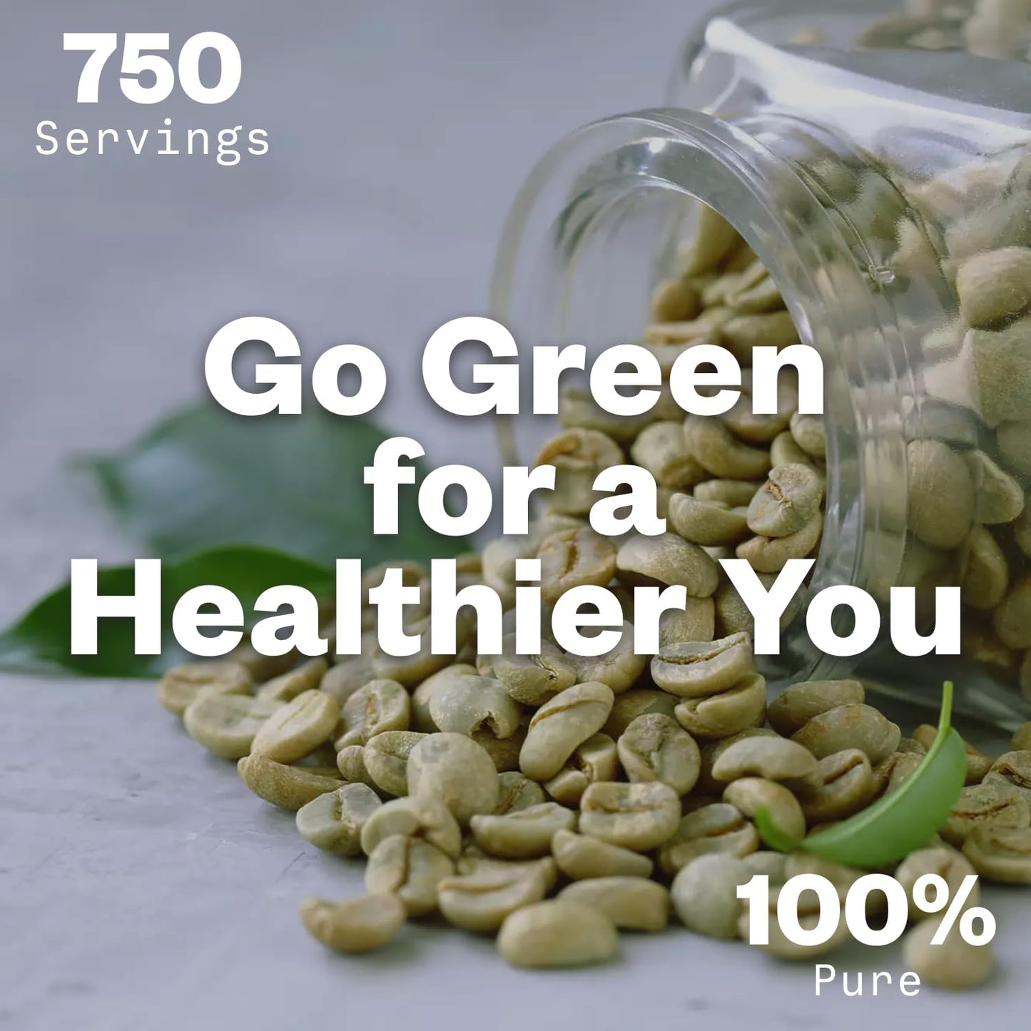 150g Purisure Green Coffee Bean Extract with Chlorogenic Acid - Natural Body Detox & Appetite Suppressant for Energy - 750 Servings for Women & Men