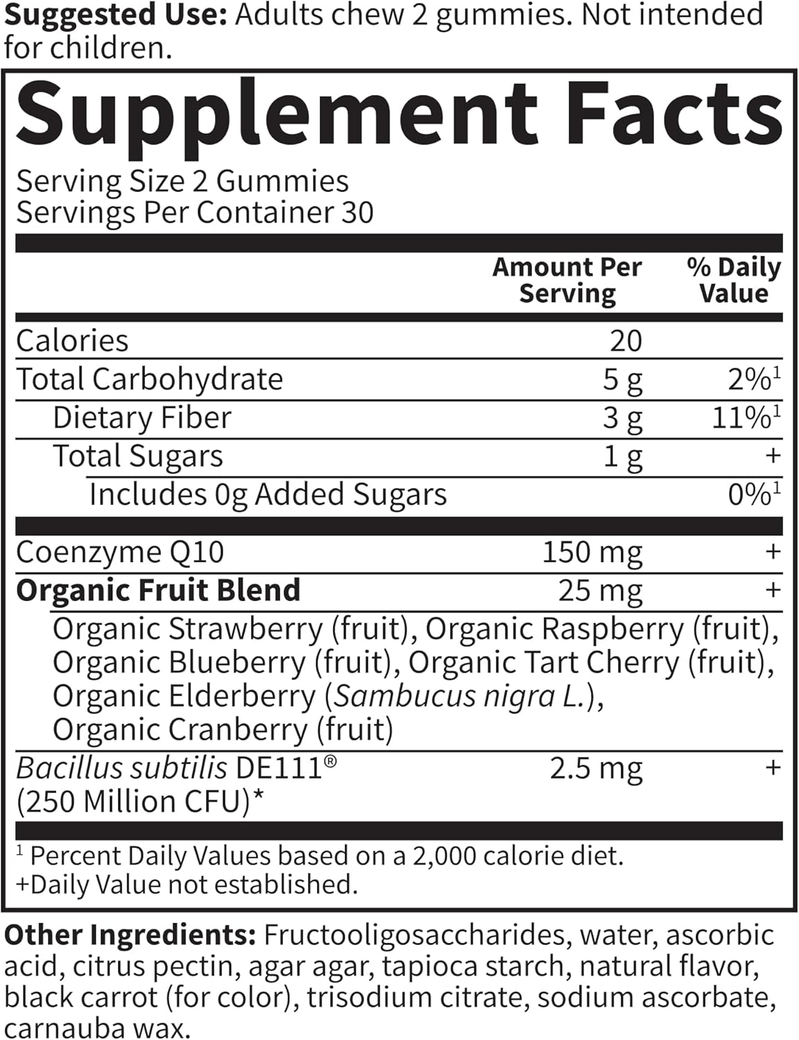 150mg CoQ10 Gummies with Prebiotics & Probiotics for Heart Health, Energy, & Aging - Non-GMO, Gluten-Free - 60 Strawberry Gummies