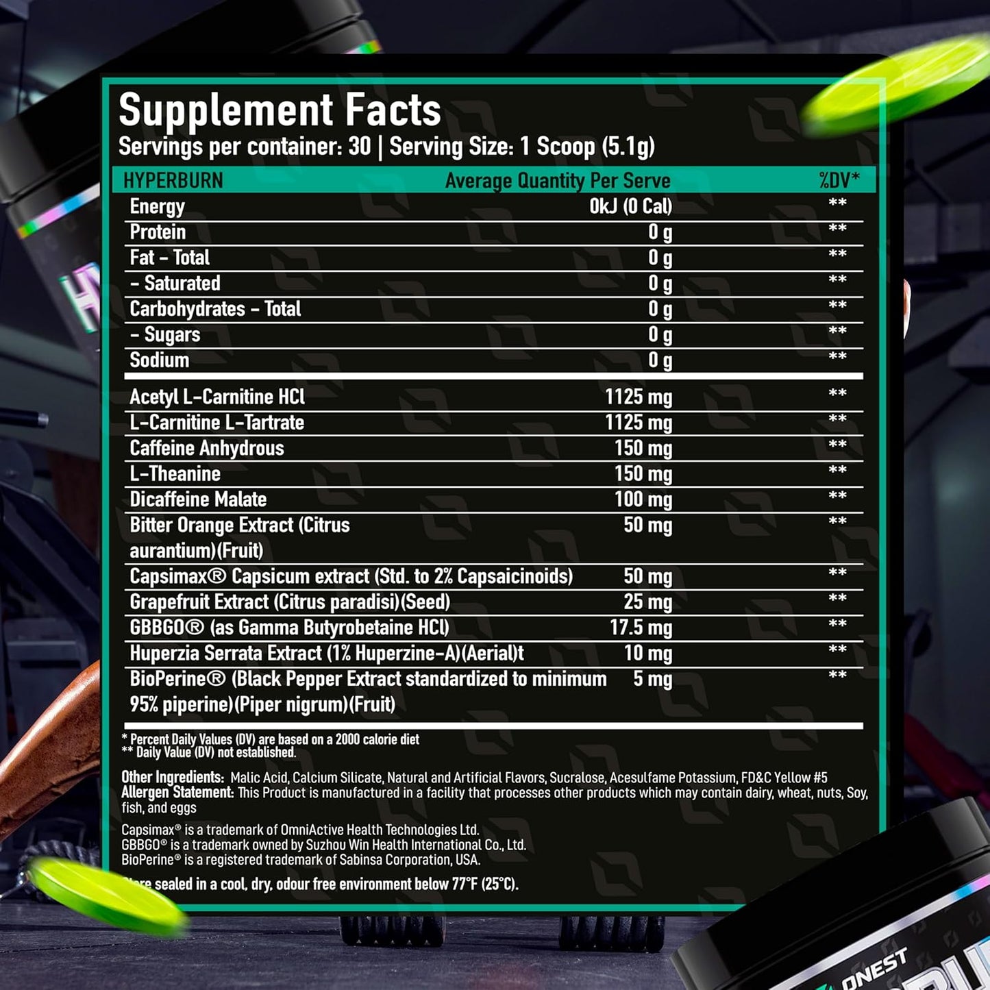 153g ONEST Hyperburn Thermogenic Powder - 30 Servings for Enhanced Energy & Performance Support