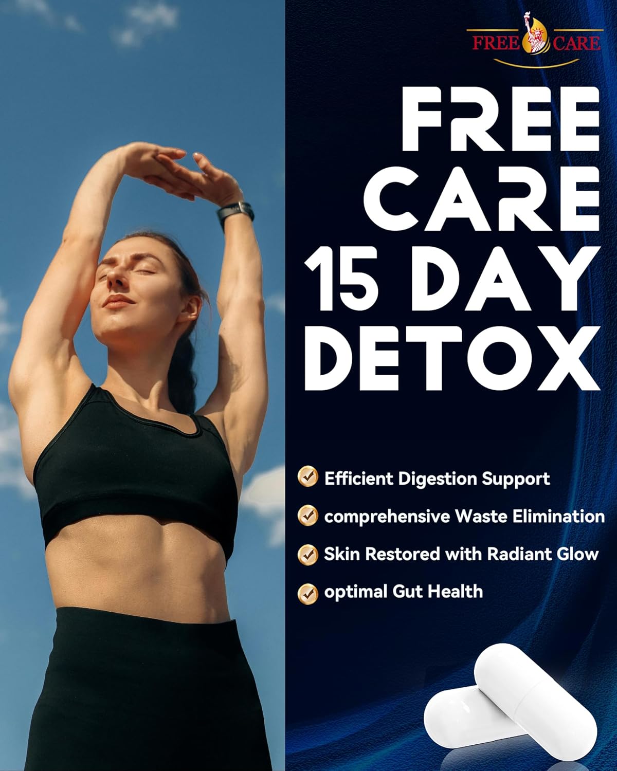 15+5 Day FreeCare Colon Cleanse Upgrade for Women & Men - Advanced Gut Detox with Natural Laxatives & Probiotics