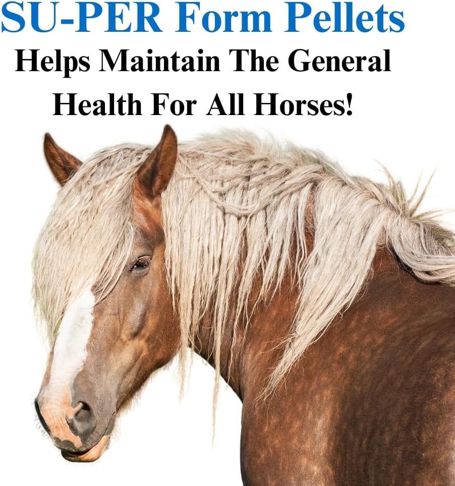 15lb SU-PER Form Horse Vitamins & Minerals Pellets - Probiotic Supplement for General Health - Amino Acids & Electrolytes - 4 Month Supply