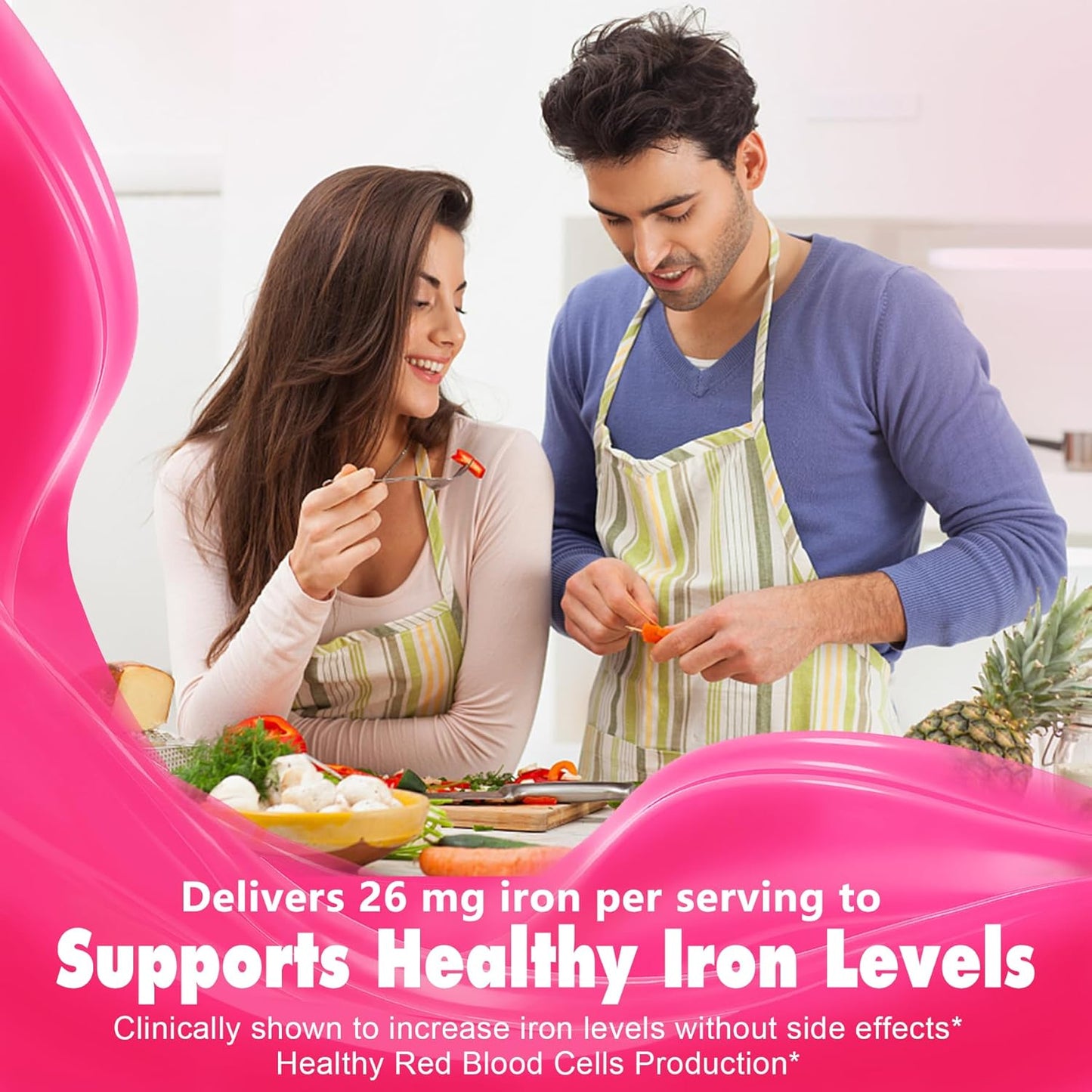15mg L-MethylFolate + 26mg Iron Bisglycinate Gummies for Daily Nutrition Boost