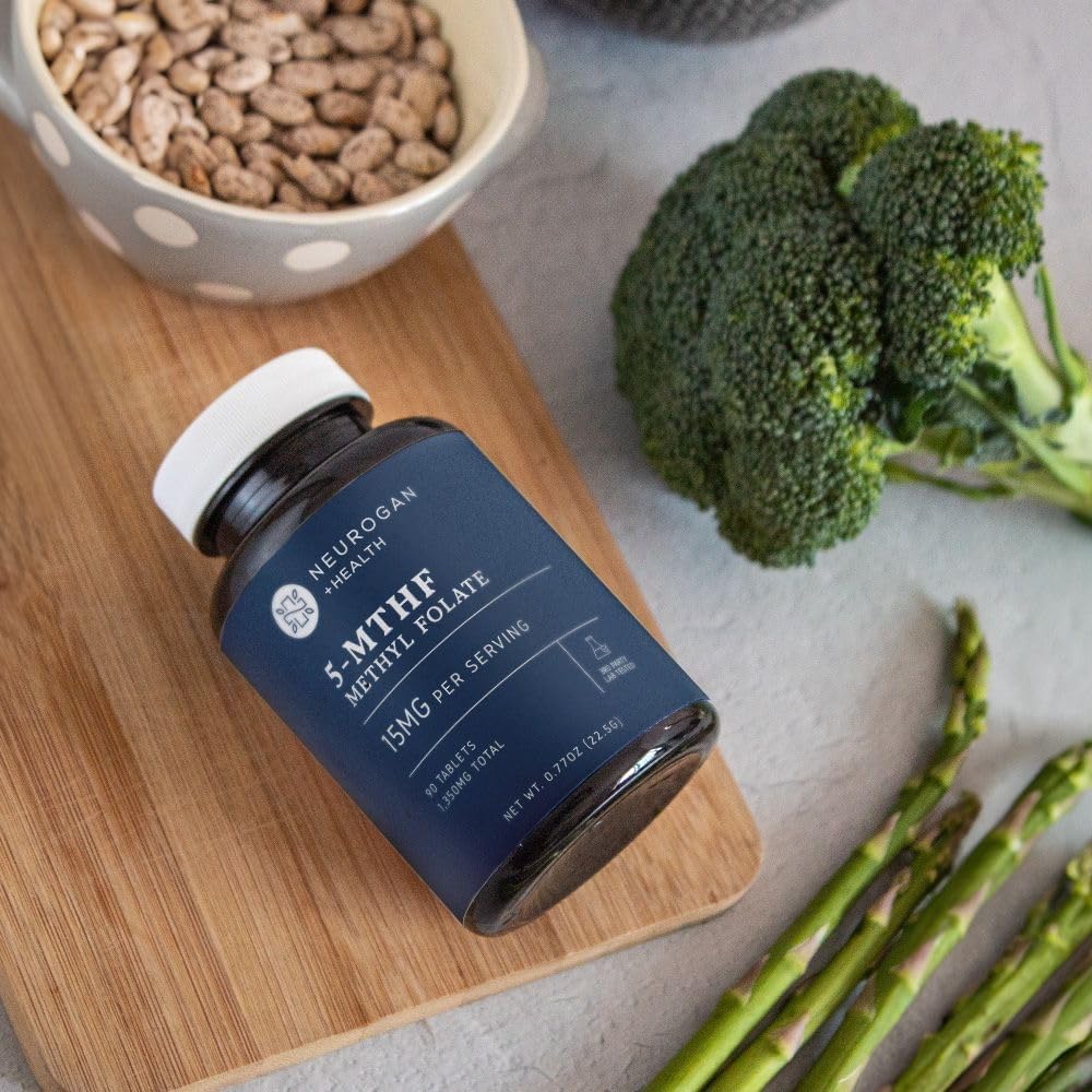 15mg Neurogan L-5-MTHF Methyl Folate Supplement - Vegan, Gluten-Free, Non-GMO - USA Made - Cognitive, Cardiovascular & Mood Support - 90-Day Supply