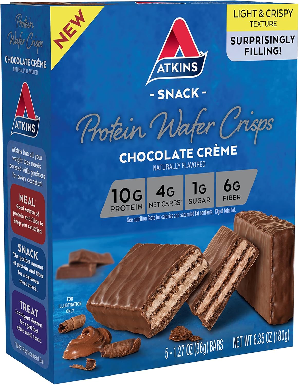 16 Count Atkins Endulge Almond Craze Bars & 5 Count Chocolate Crème Protein Wafer Crisps Bundle