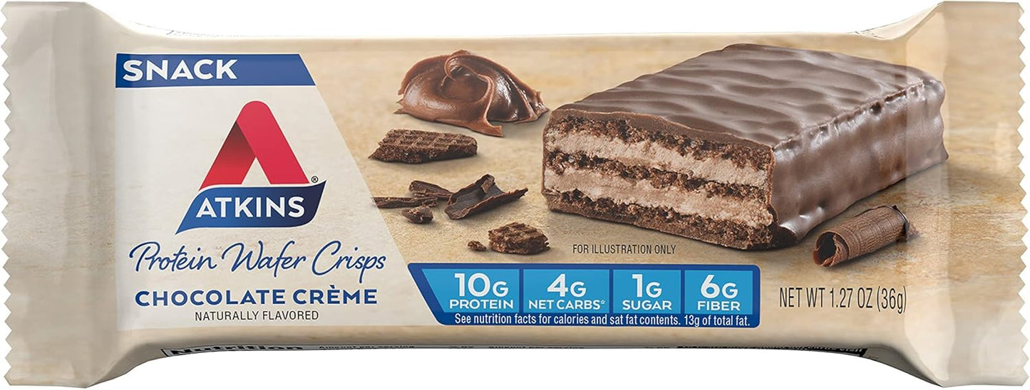 16 Count Atkins Endulge Almond Craze Bars & 5 Count Chocolate Crème Protein Wafer Crisps Bundle