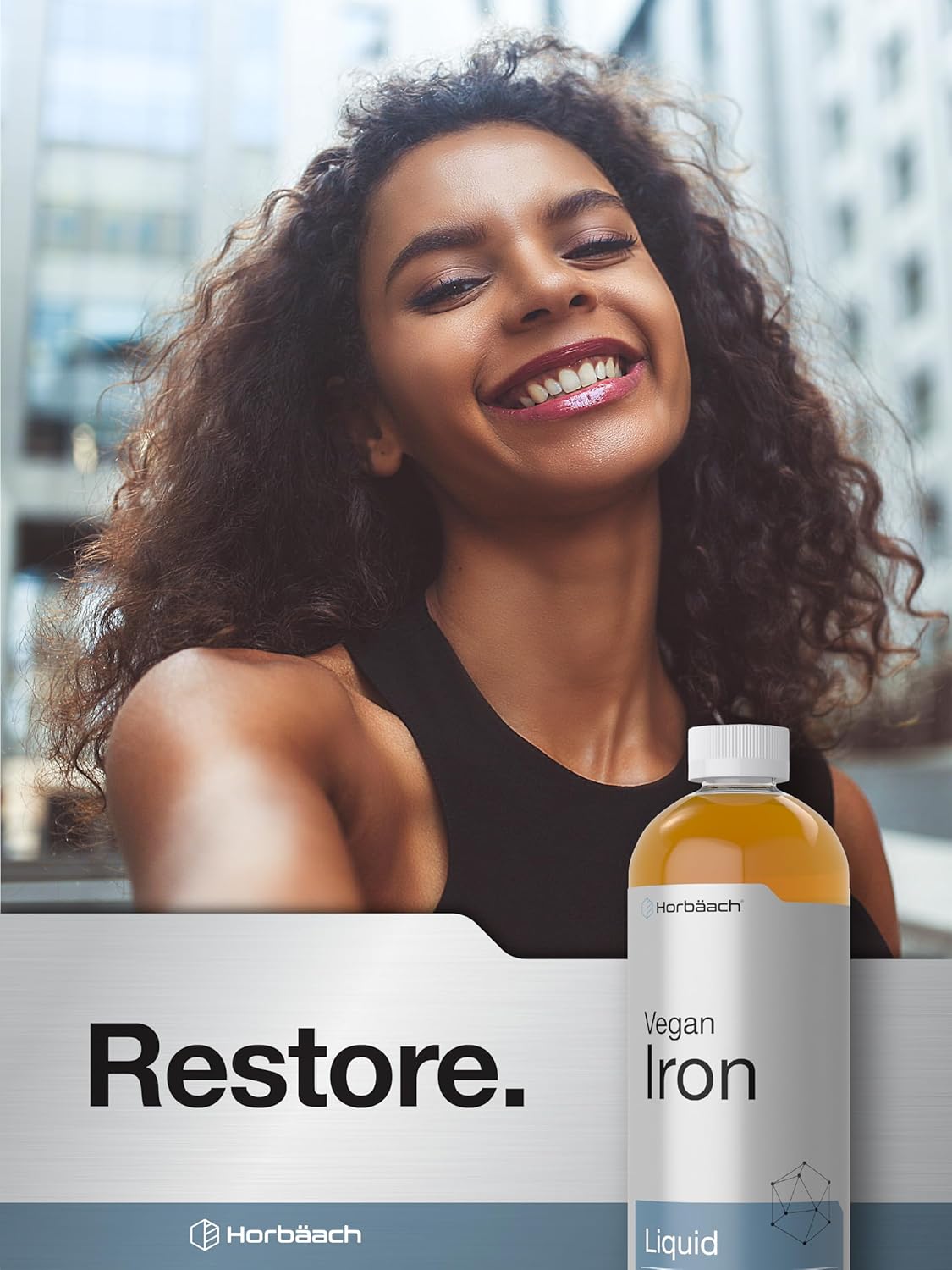 16 Fl Oz Horbäach Iron Supplement Liquid - Vegan & Vegetarian Formula - Non-GMO, Gluten Free