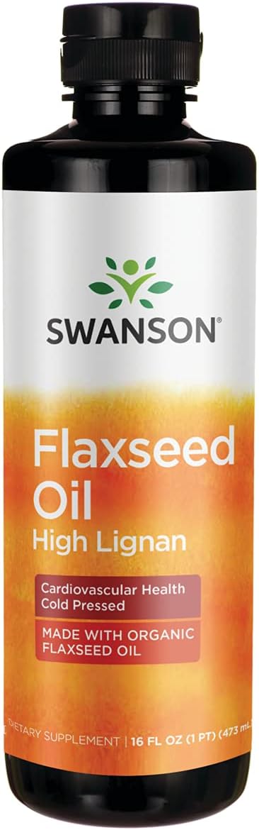 16 fl Oz Swanson Flaxseed Oil High Lignan Supplement - Omega-3 Source