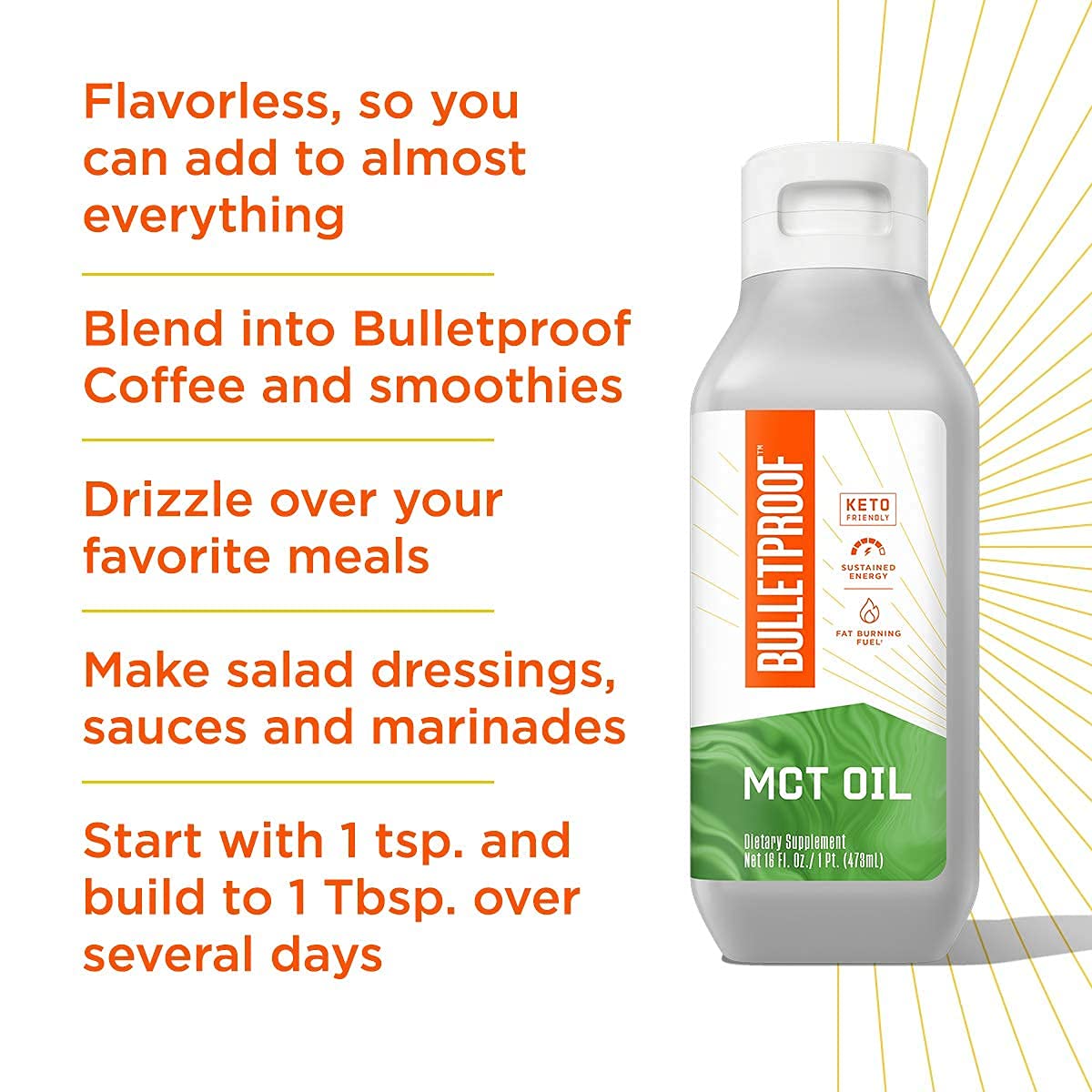 16 Fluid Ounces of Bulletproof MCT Oil for Enhanced Nutrition