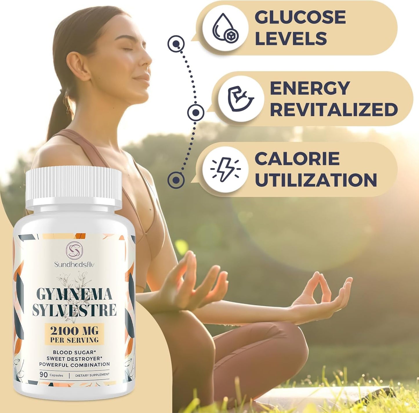 16-in-1 Blood Sugar Support Supplement with Gymnema Sylvestre, Berberine, Cinnamon, Bitter Melon - 2100MG - Non-GMO - 90 Vegan Capsules