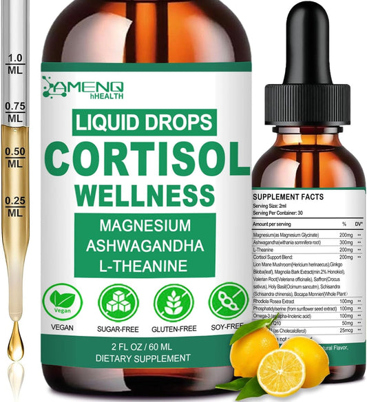 16-in-1 Cortisol Reducer Detox Manager with Magnesium, Ksm-66 Ashwagandha, and More for Lower Cortisol Levels, Mood, Focus, and Sleep Support