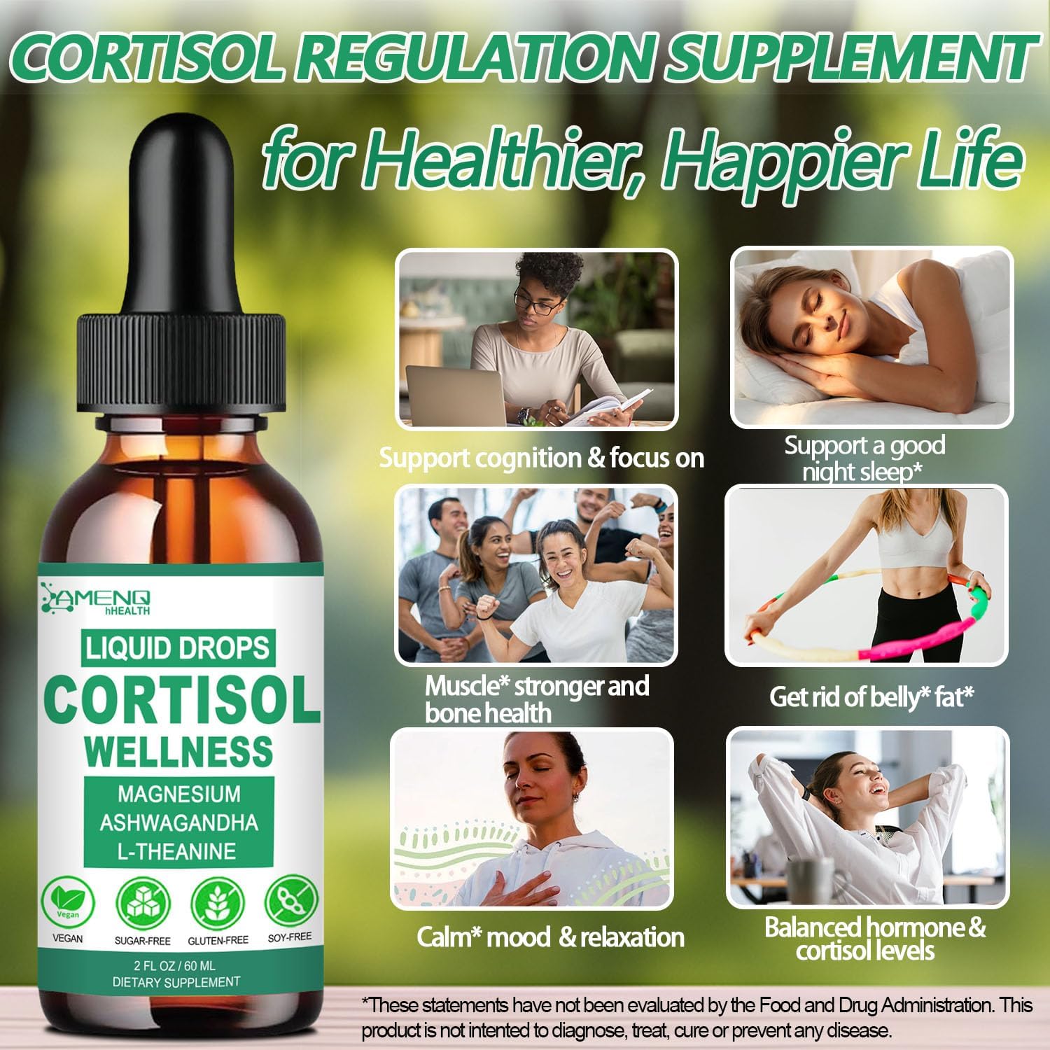16-in-1 Cortisol Reducer Detox Manager with Magnesium, Ksm-66 Ashwagandha, and More for Lower Cortisol Levels, Mood, Focus, and Sleep Support