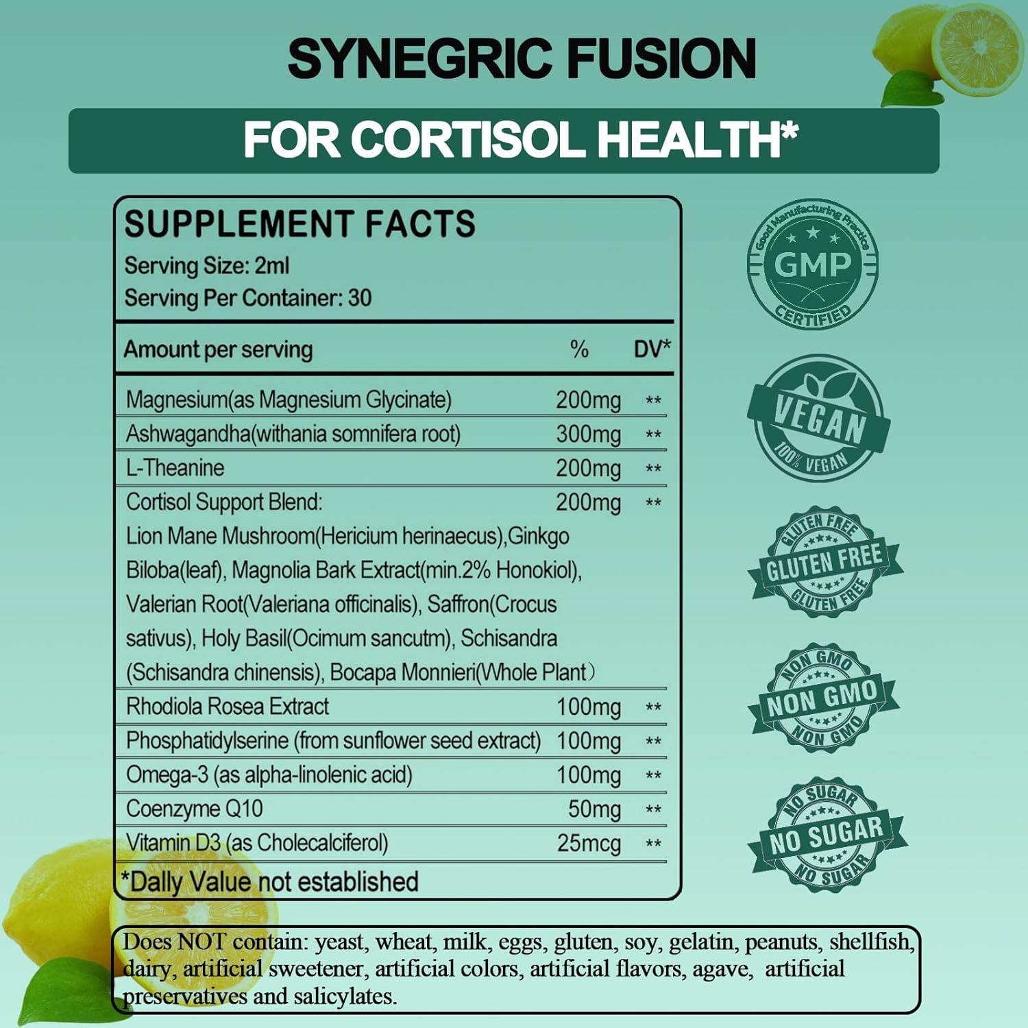 16-in-1 Cortisol Reducer Detox Manager with Magnesium, Ksm-66 Ashwagandha, and More for Lower Cortisol Levels, Mood, Focus, and Sleep Support