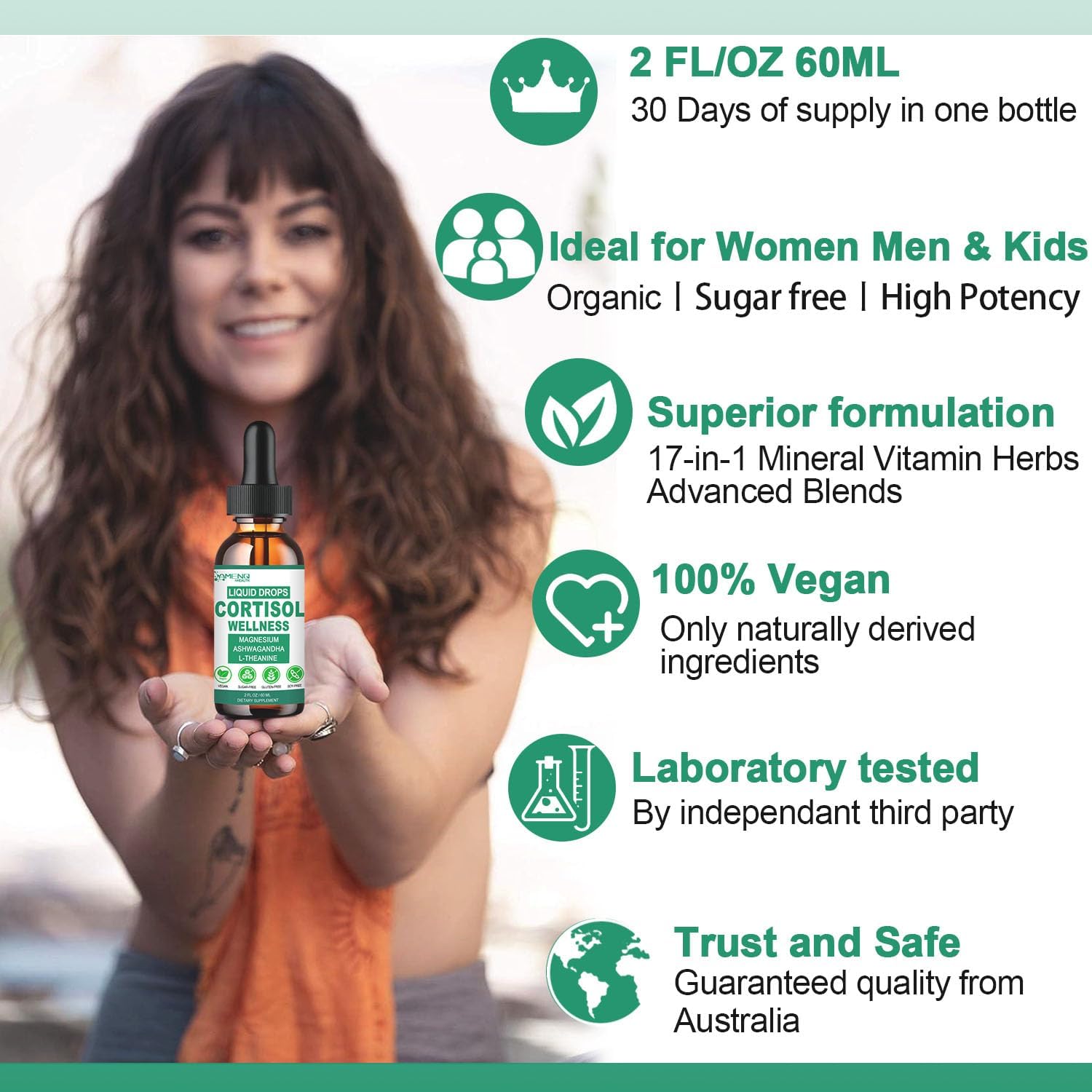 16-in-1 Cortisol Reducer Detox Manager with Magnesium, Ksm-66 Ashwagandha, and More for Lower Cortisol Levels, Mood, Focus, and Sleep Support