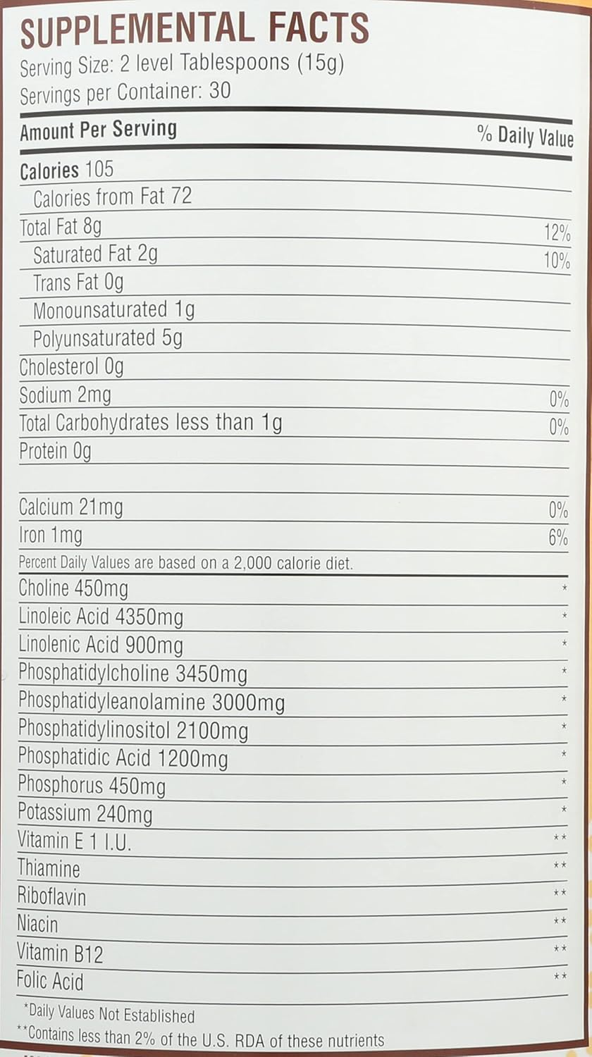 16 Ounce Fearn Natural Foods Lecithin Granules - Pure and Organic Supplement