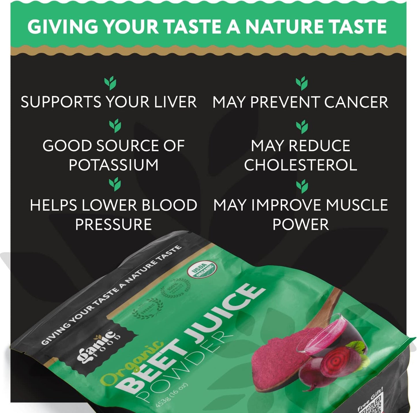 16 Ounces of Organic Beet Root Juice Powder by Ganic Food