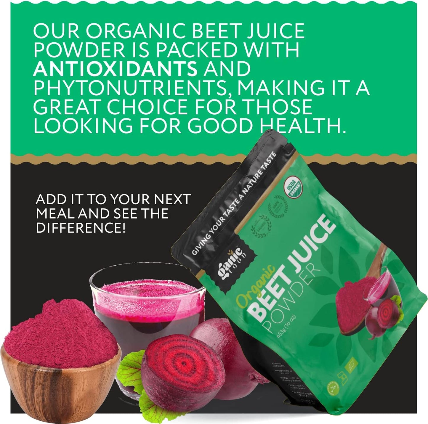 16 Ounces of Organic Beet Root Juice Powder by Ganic Food