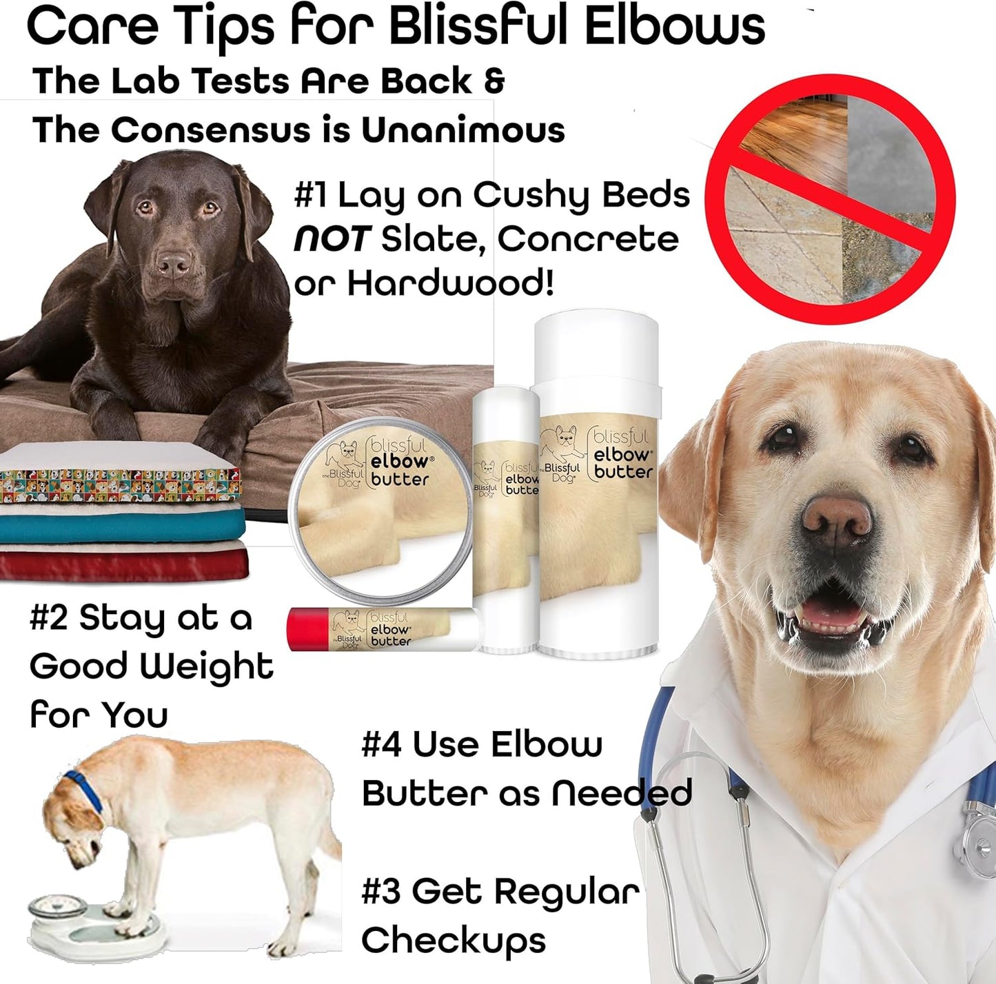 16 oz. Blissful Dog Elbow Butter: Moisturizing Balm for Dry, Cracked Elbows, Lick-Safe Dog Moisturizer