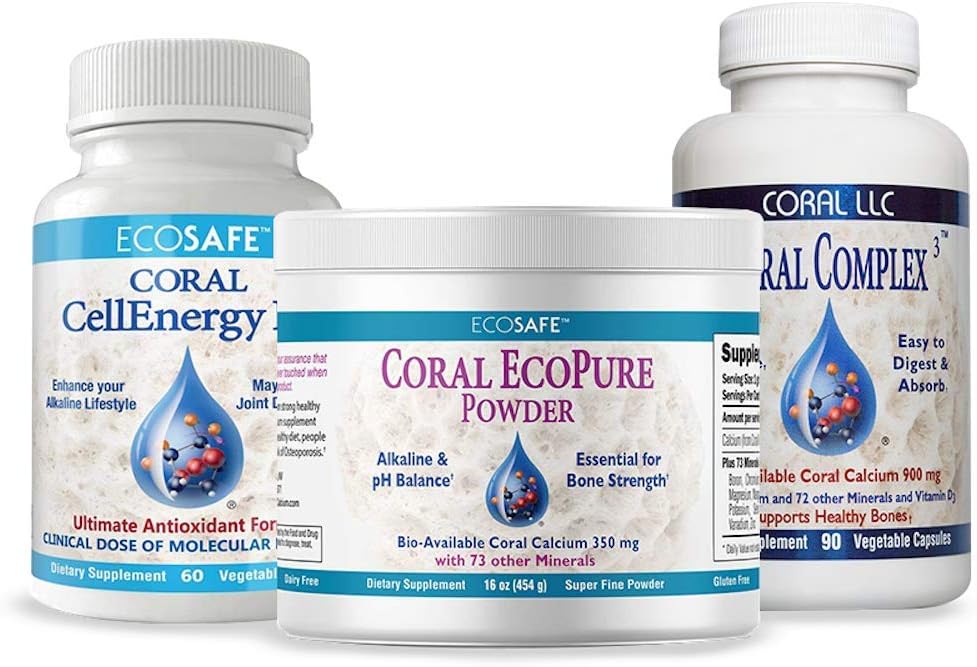 16 oz Coral White Coral Ecopure Powder - Natural Coral Calcium & Minerals Supplement