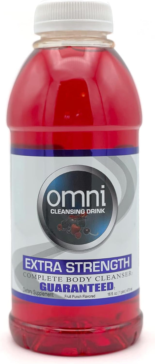 16 oz Fruit Punch Flavor Detox Cleanse Drink - Herbal Body Cleanser, Quick Flush Detoxifier - Cleanse and Detoxify Your System with Wellgenix Omni