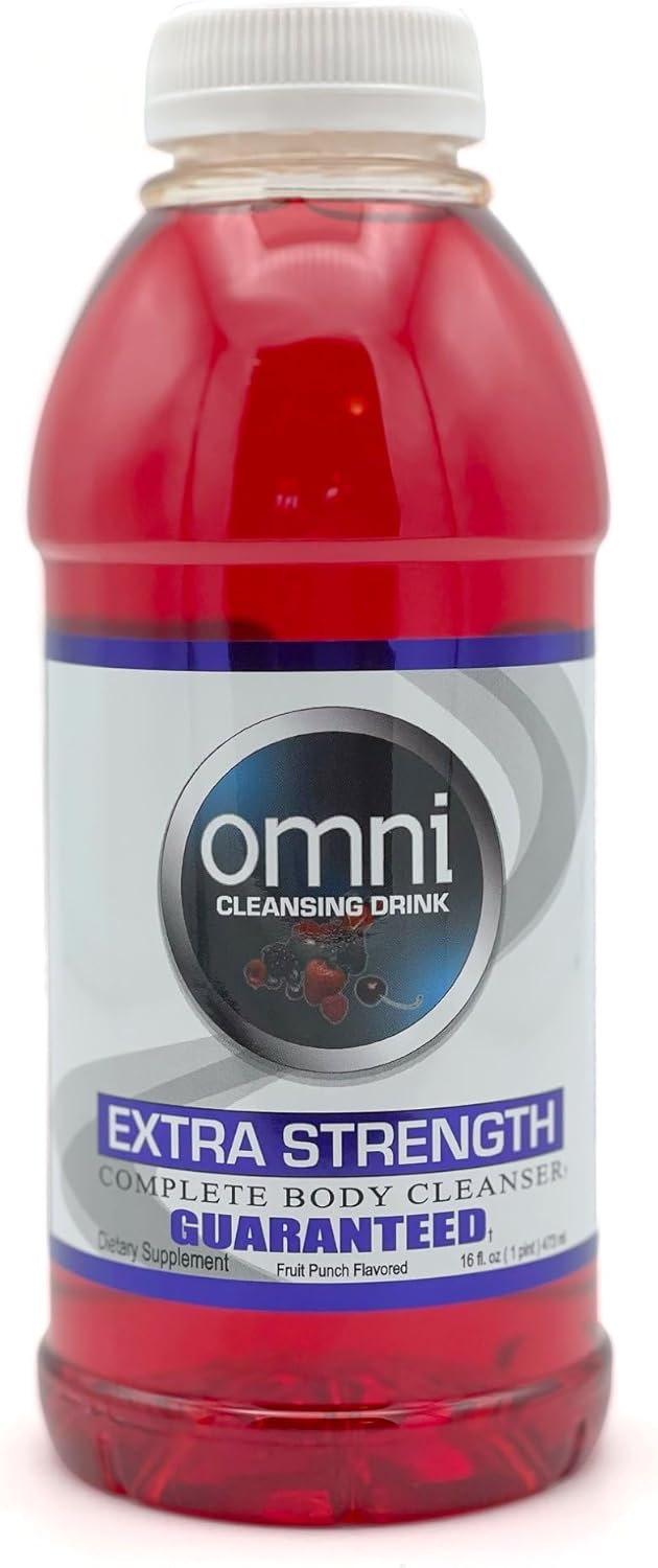 16 oz Fruit Punch Flavor Detox Cleanse Drink - Herbal Body Cleanser, Quick Flush Detoxifier - Cleanse and Detoxify Your System with Wellgenix Omni