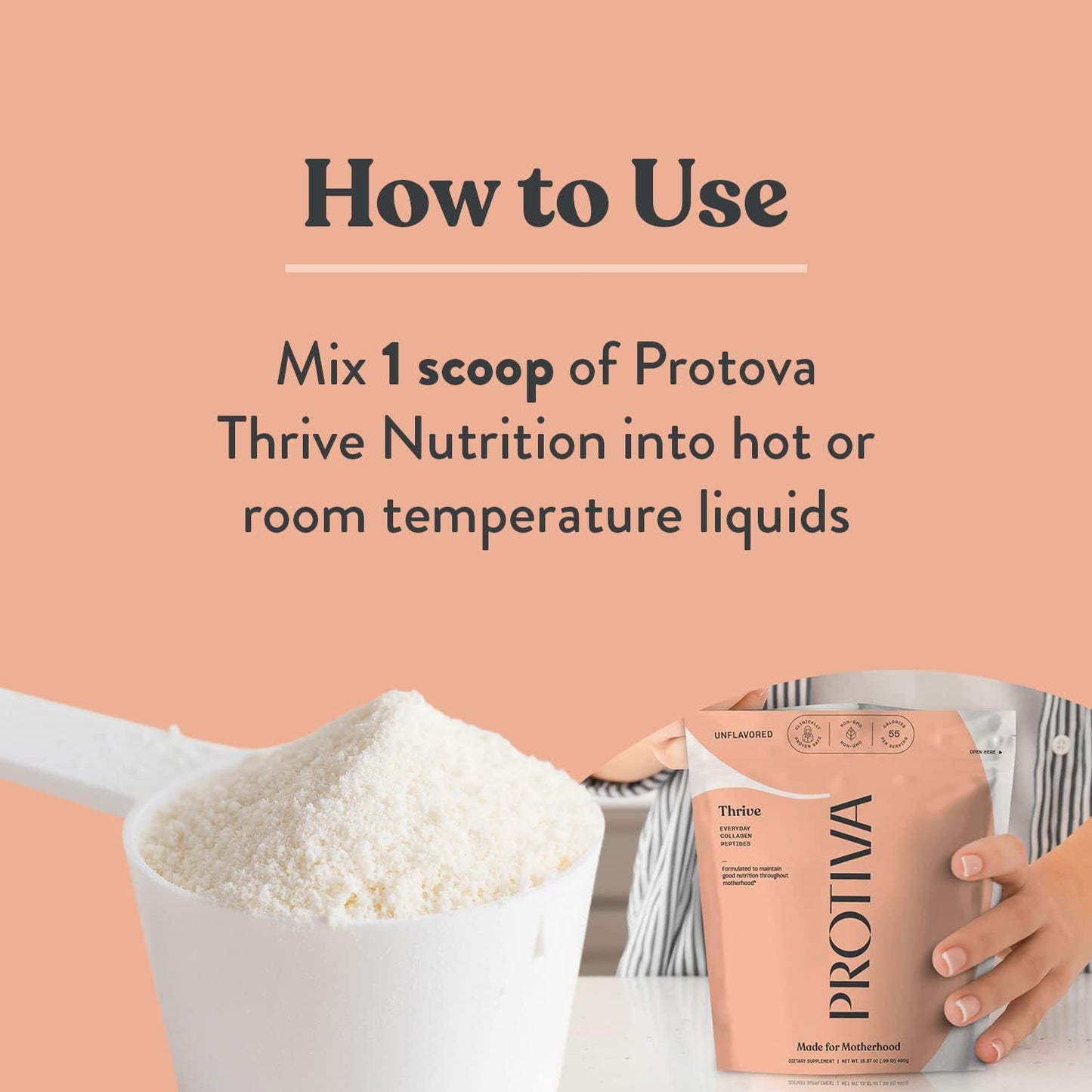 16 oz PROTIVA Thrive Collagen Powder for Women - Unflavored Peptide Powder, Clinically Safe for Pregnancy & Breastfeeding, Reduces Stretch Marks