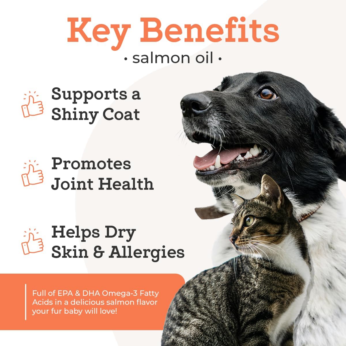 16 oz VetPro Pure Wild Alaskan Salmon Oil for Dogs & Cats - Omega 3 & 6 Liquid Fish Oil Supplement with EPA + DHA Fatty Acids - Coat & Joint Support for Dry Skin & Allergies - Add to Food