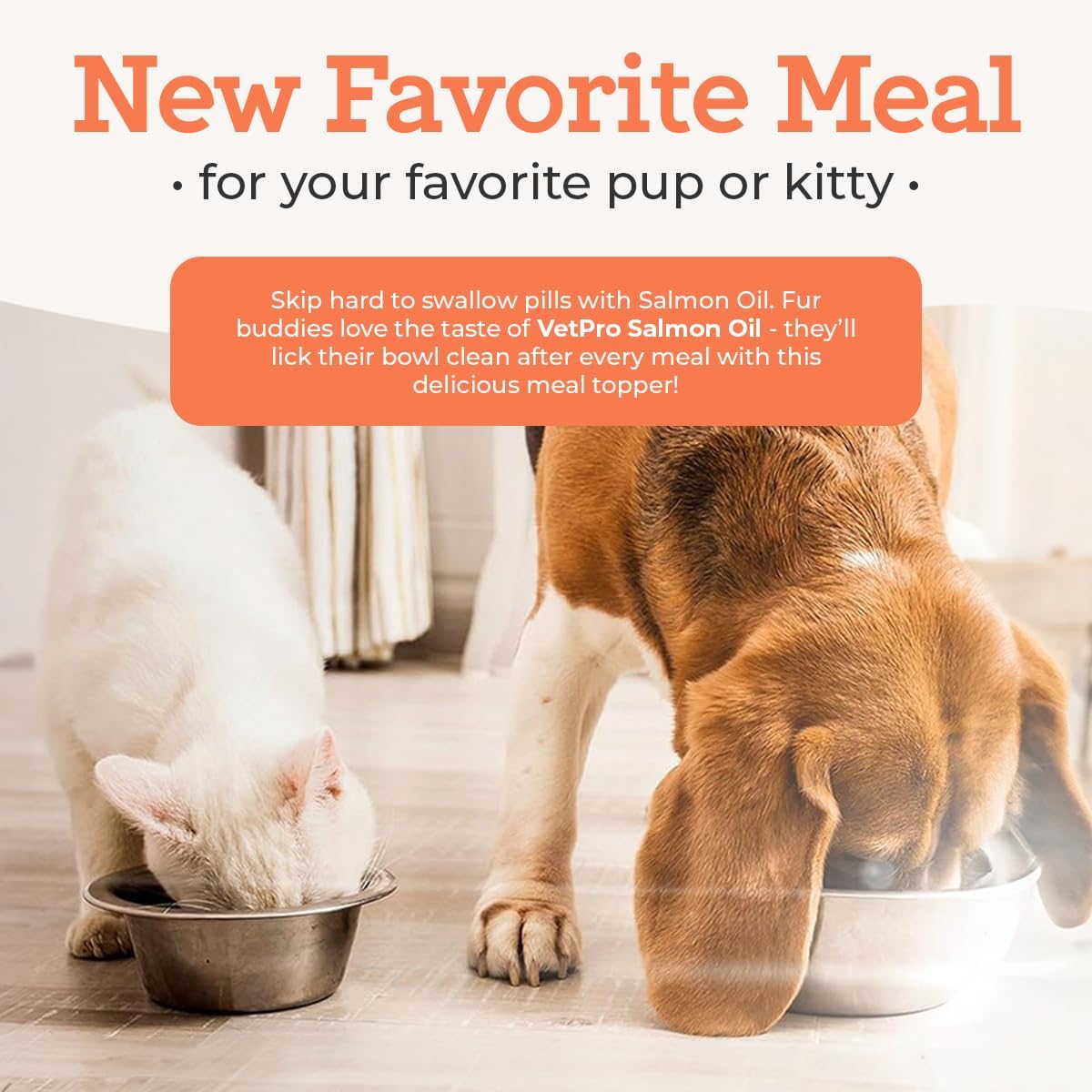 16 oz VetPro Pure Wild Alaskan Salmon Oil for Dogs & Cats - Omega 3 & 6 Liquid Fish Oil Supplement with EPA + DHA Fatty Acids - Coat & Joint Support for Dry Skin & Allergies - Add to Food