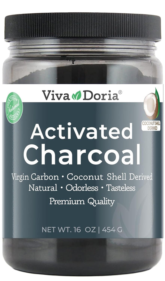 16 Oz Viva Doria Food Grade Virgin Activated Charcoal Powder from Coconut Shells