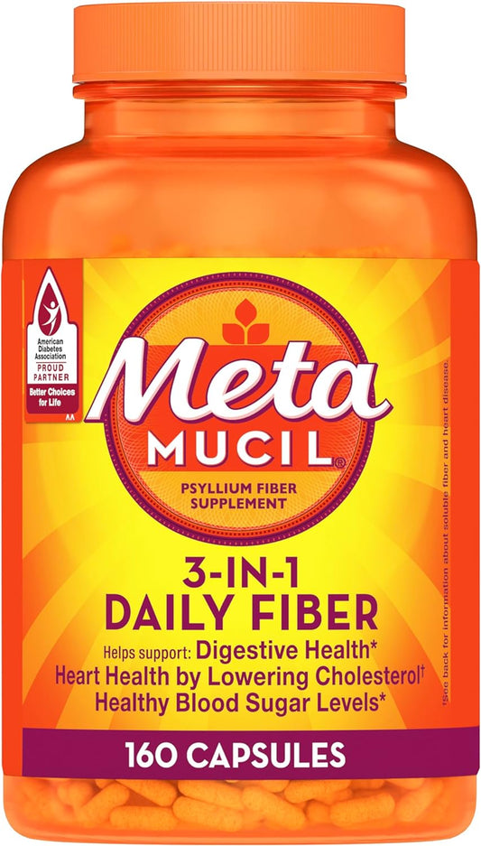 160 Capsules of Metamucil Fiber Supplement for Daily Use