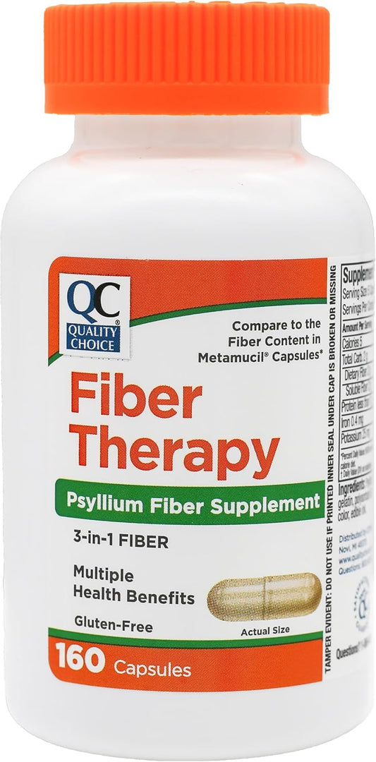 160 Count High-Quality Daily Fiber Capsules for Digestive Regularity