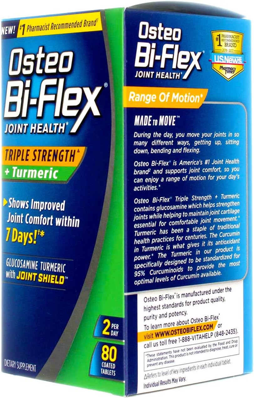 160 Total Caplets of Osteo Bi-Flex Triple Strength with Turmeric, Joint Health Supplement