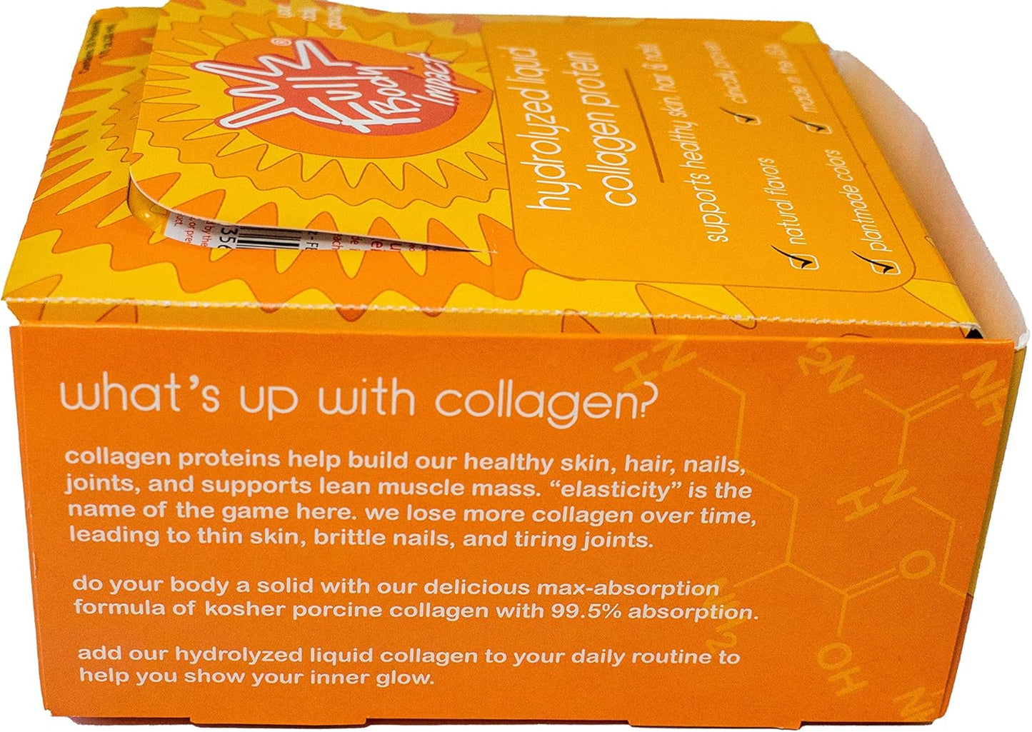 16,000mg Liquid Collagen Protein Supplement for Hair, Skin, Nails & Joints - Box of 30, Peach Mango Flavor, Sugar Free